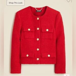 J Crew Lady tweed Jacket Red Sz 14